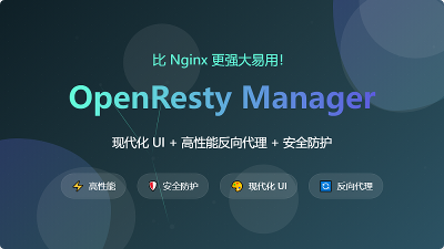 Nginx的增强与可视化！OpenResty Manager - 现代化UI+高性能反向代理+安全防护